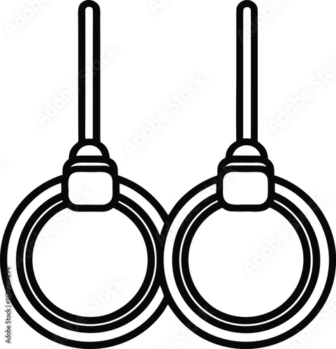Vintage gymnastic rings sketch timeless fitness equipment illustration