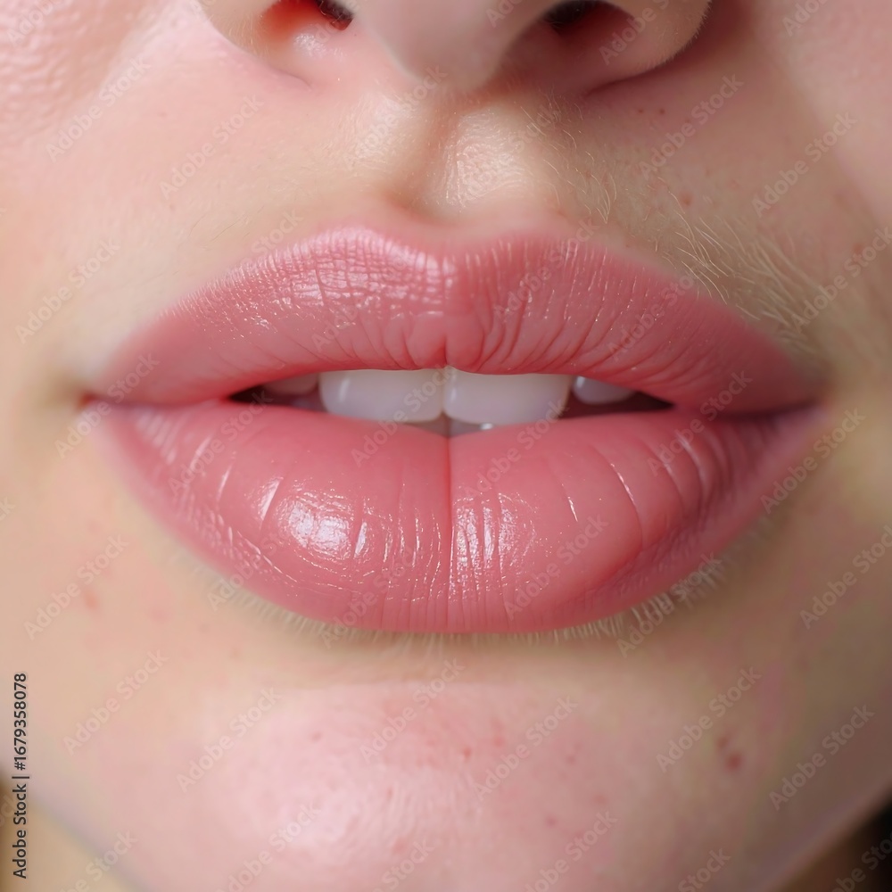 Fototapeta premium Close-up of woman's lips and teeth