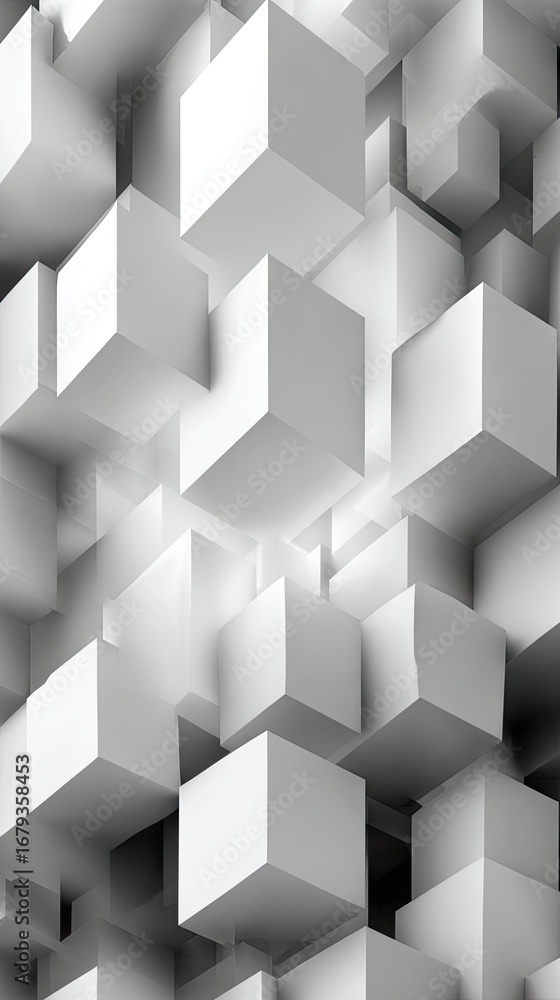 Obraz premium Abstract white cube pattern