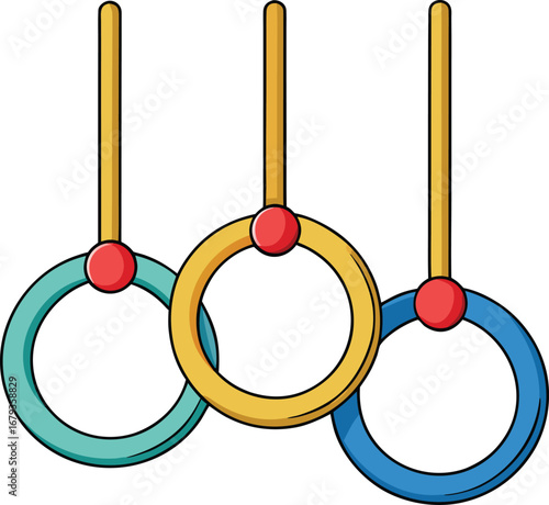Vintage gymnastic rings sketch timeless fitness equipment illustration