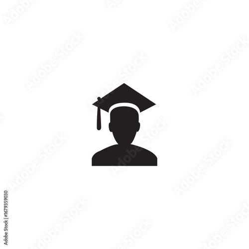 Graduation symbol silhouette of academic achievement and educational success vector image