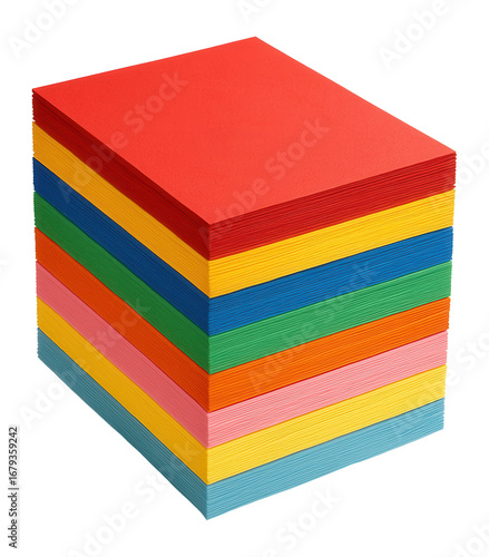 Stack of construction paper in assorted colors