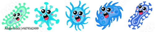 Cartoon Pathogen and Virus PNG Clipart for School Science Projects