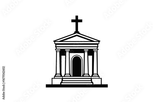 vector church cemetery building