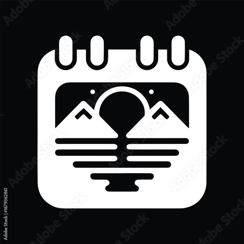 Black and White Calendar Icon Vector