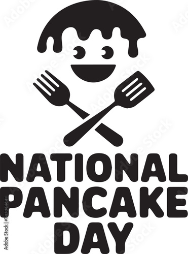 A joyful logo for National Pancake Day.