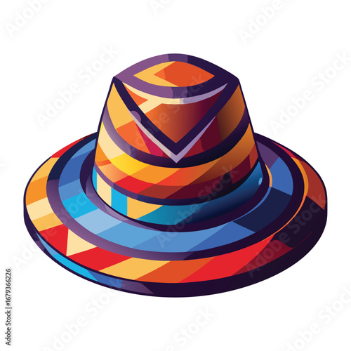 A silhouette of a party hat with a show pattern, an isolated graphic vector for glamorous events and entertainment.