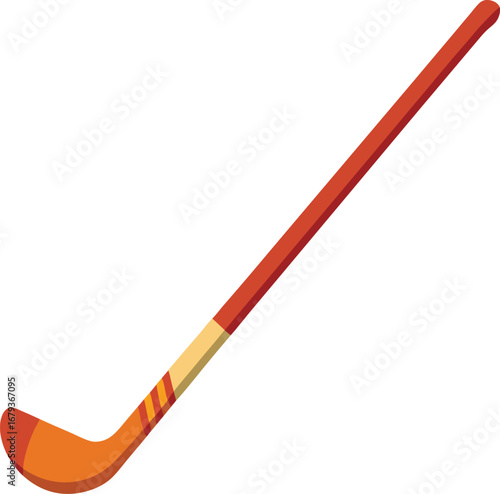 Make a vector illustration of a field hockey stick silhouette on a white backdrop