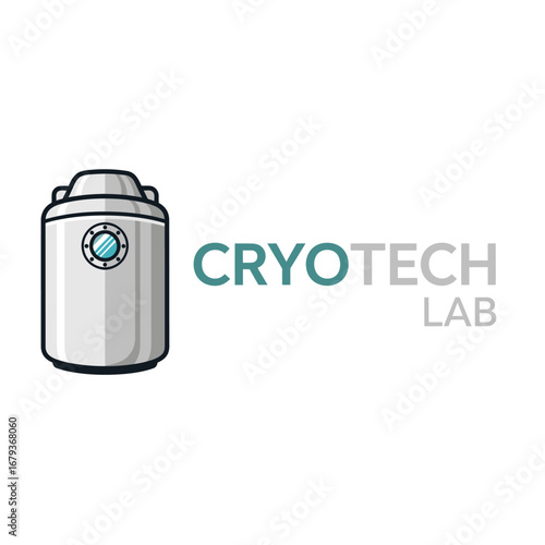 Cryotech  laboratory science research, logo design illustration