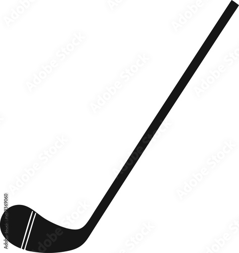 Make a vector illustration of a field hockey stick silhouette on a white backdrop