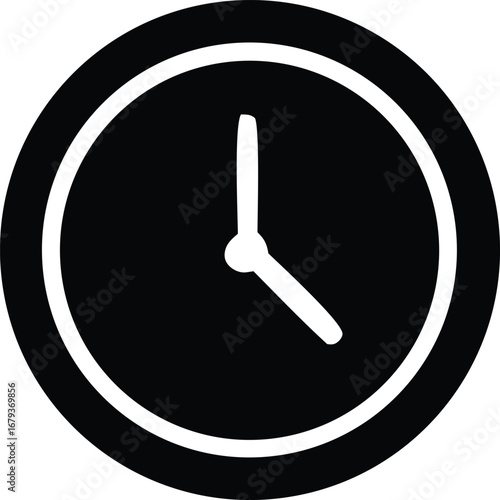 Simple clock face icon for time management and scheduling applications highlighting timekeeping and punctuality