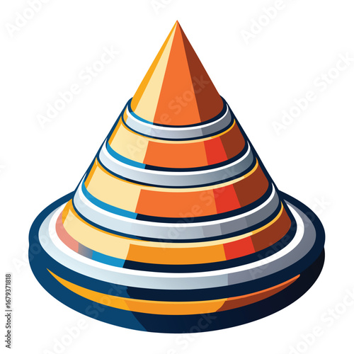 An isolated design of an updated cone hat, a stylish and modern graphic vector for celebrating special occasions and events.
