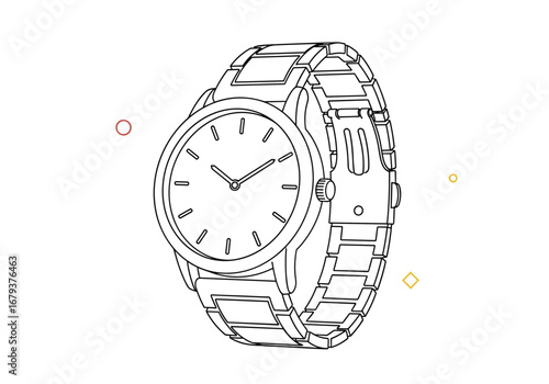 Elegant wristwatch with metal band classic timepiece for men and women