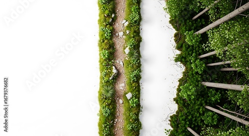 Forest Path Aerial View.