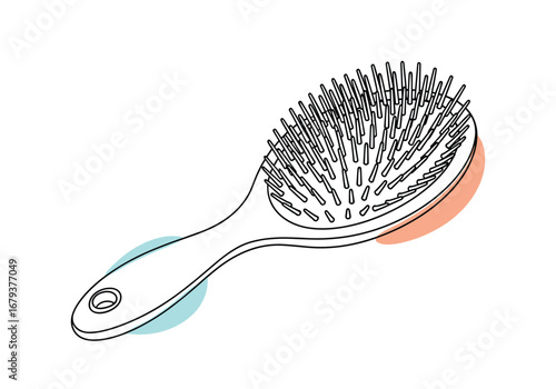 Oval paddle hair brush with ergonomic handle for detangling styling and smoothing hair