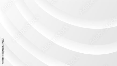 A clean and elegant abstract background with flowing white and light gray curved lines, creating a subtle, wavy pattern.