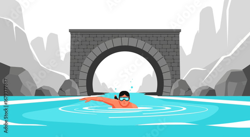Swimming Beneath An Ancient Bridge, Exploring Nature and Leisure Activities