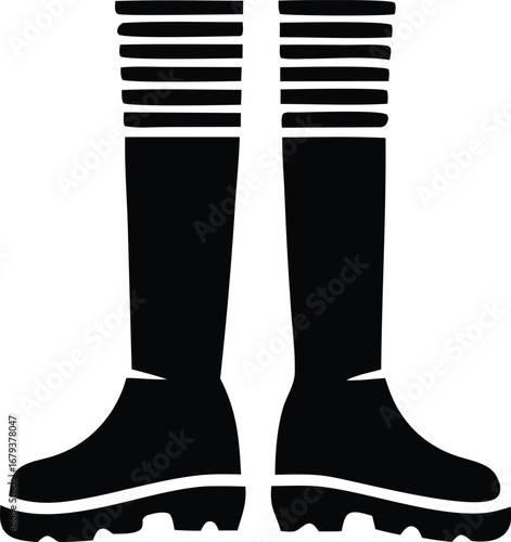 Classic black soccer boots with striped tops perfect for athletes and sports enthusiasts
