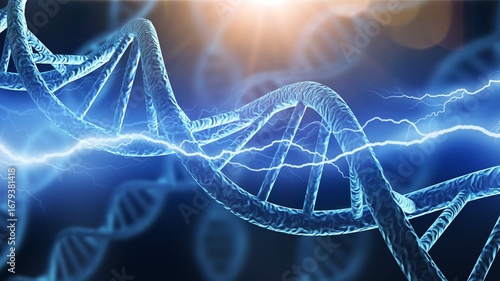 Colored helix DNA structure background for science concept.