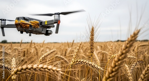 Drone Over Wheat Field.