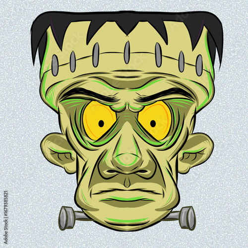 Frankenstein Monster Vector Clipart – Spooky Halloween Cartoon Illustration