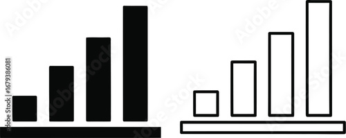 Bar graph icons showing growth and decline trends