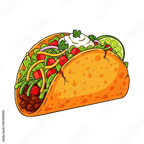 Deliciously stuffed taco bursting with fresh ingredients and vibrant flavors
