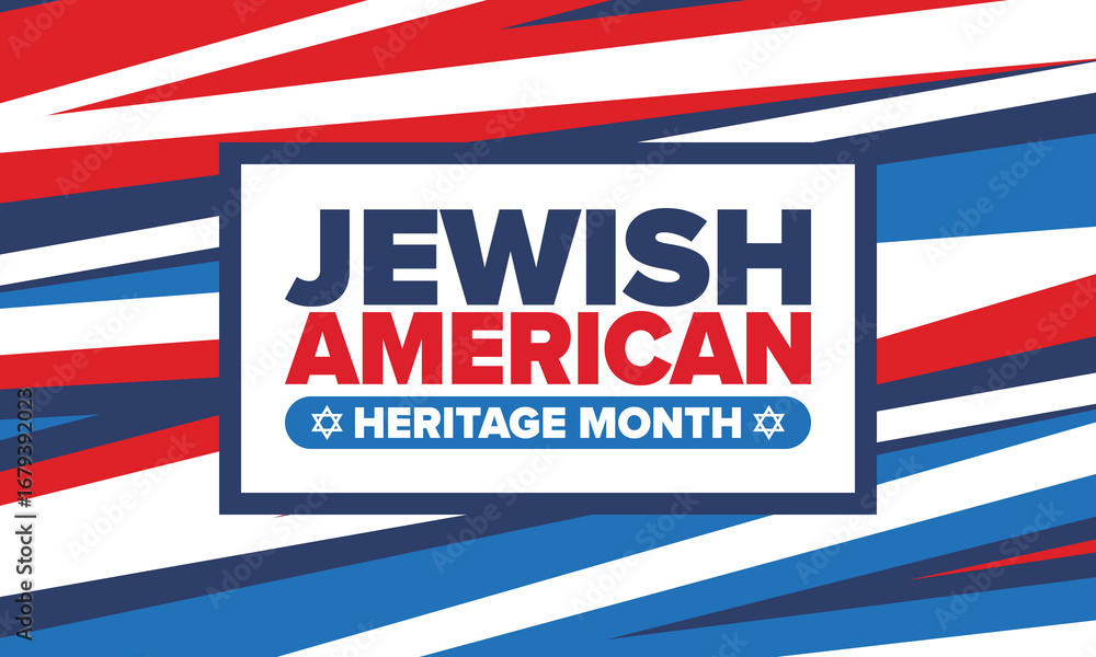 Fototapeta premium Jewish American Heritage Month. Celebrated annual in May. Jewish American contribution to the history United States. Star of David. Israel symbol. Poster, card, banner and background. Vector