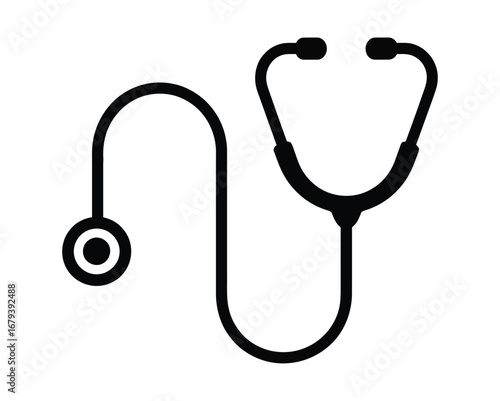 Medical clipboard with stethoscope isolated vector illustration on white background