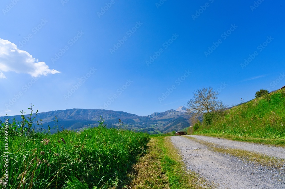 Fototapeta premium Basque mountains in the valley of Aramayona in the Basque Country