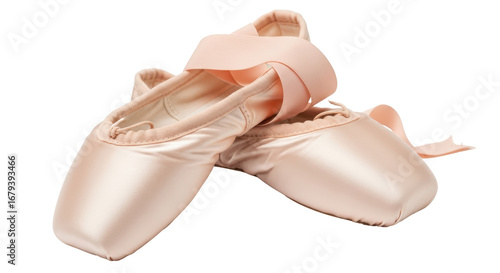Foto Isolated Pair of Pink Satin Ballet Shoes