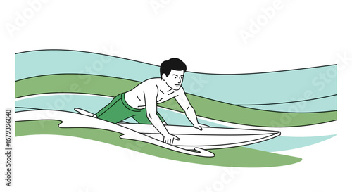 Surfer Conquering Waves: A Moment Of Athleticism And Coastal Pursuits