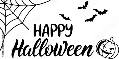 happy halloween text vector