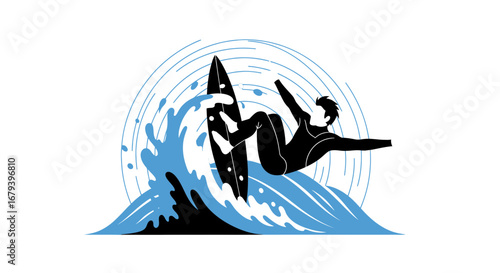 Surfer Performs A Spectacular Aerial Maneuver Above A Crashing Wave With Style