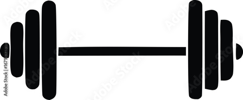 Iconic barbell with weight plates for fitness and weightlifting symbolizing strength and exercise