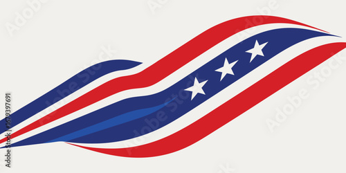Abstract representation of american flag stripes and stars