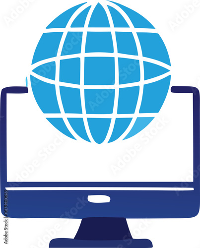 Global network connection computer screen digital world technology concept