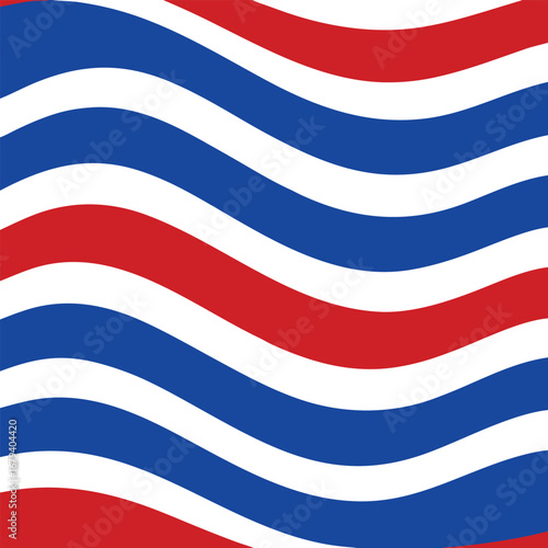 Wavy red, white, and blue stripes representing american flag
