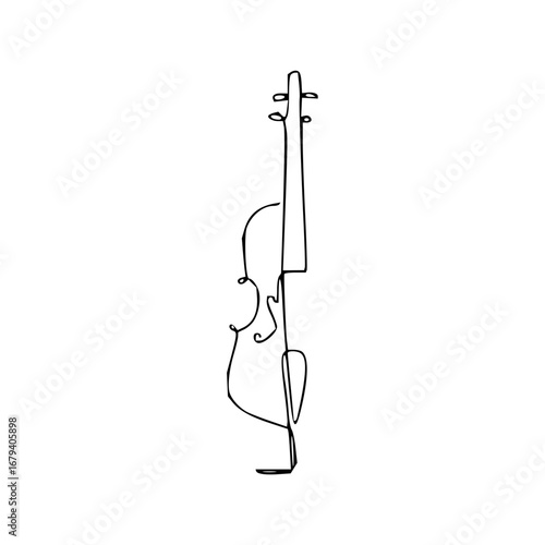 Elegant violin line art creates a sense of musicality and sophistication for minimalist designs