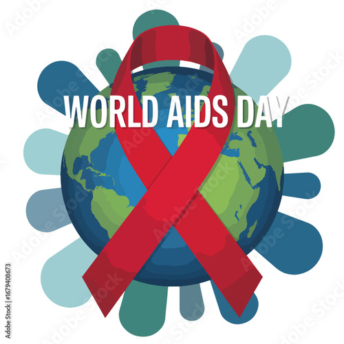 Flat World Aids Day vector illustration background