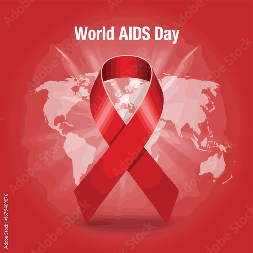 Flat World Aids Day vector illustration background