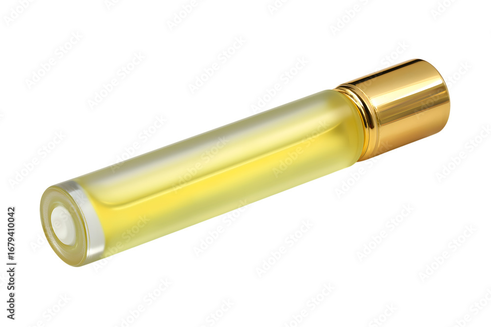 Fototapeta premium perfume bottle with gold cap isolated on white background