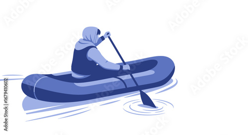 Paddleboat Adventure: A Courageous Voyage Against An Aquatic Predator Amidst The Serenity