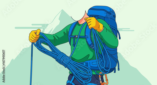 Preparing For The Ascent A Graphic Depiction Of Mountain Climbing And Preparation