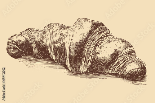 Croissant illustration on white background. This vector illustration can be used in any size you like for advertising, logos, and other work.
