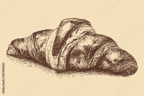 Croissant illustration on white background. This vector illustration can be used in any size you like for advertising, logos, and other work.