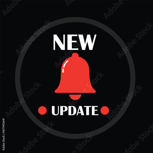 Vector new update with bell modern banner.