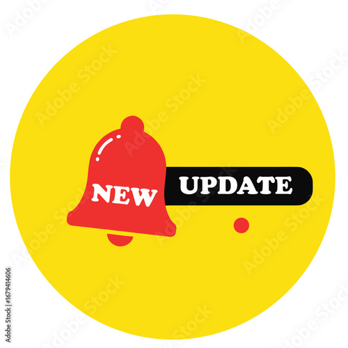 Vector new update with bell modern banner.