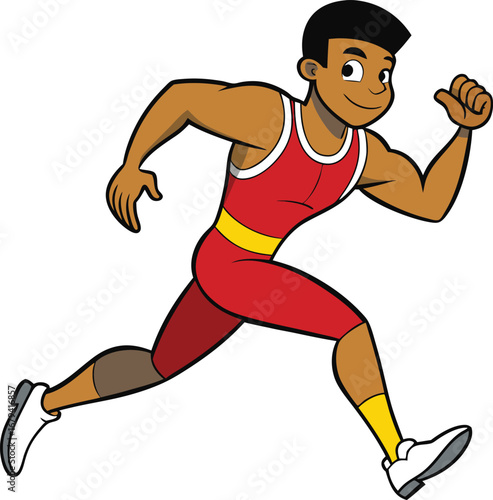 Running human vector athlete on running race silhouettes vector illustration