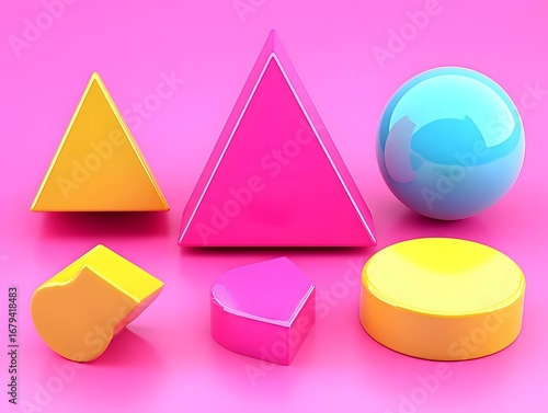 Free Download Colorful 3D Geometric Shapes Abstract Background - GFXLoad